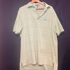 Peter Miller   Summer Comfort Polo Sz Large With Pebble Beach Logo. Green